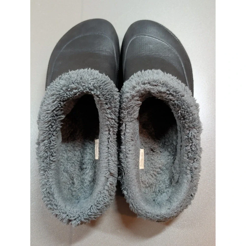 Aldi Crane Black Garden Clogs Faux Fur Lined Slip On Mules Men 11/12 701993